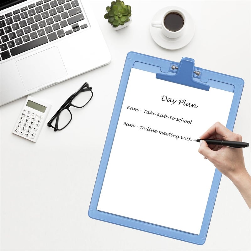 Acrimet Clipboard Letter Size A4 (13 3/8â€ x 9 7/16â€) Premium Metal Clip with Side Rulers (Plastic) (Blue Color) (6 Pack) - Image 4